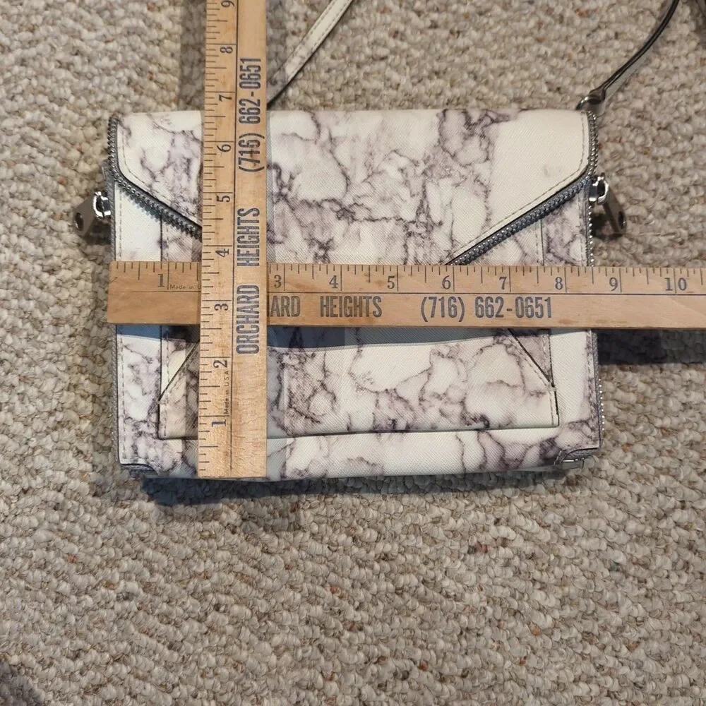 Rebecca Minkoff Avery Marble Print Envelope Crossbody Purse Bag
